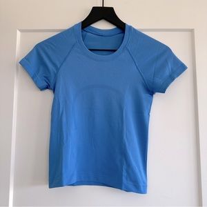 Lululemon Swiftly Tech Cropped Blue Nile Short Sleeve Size 2